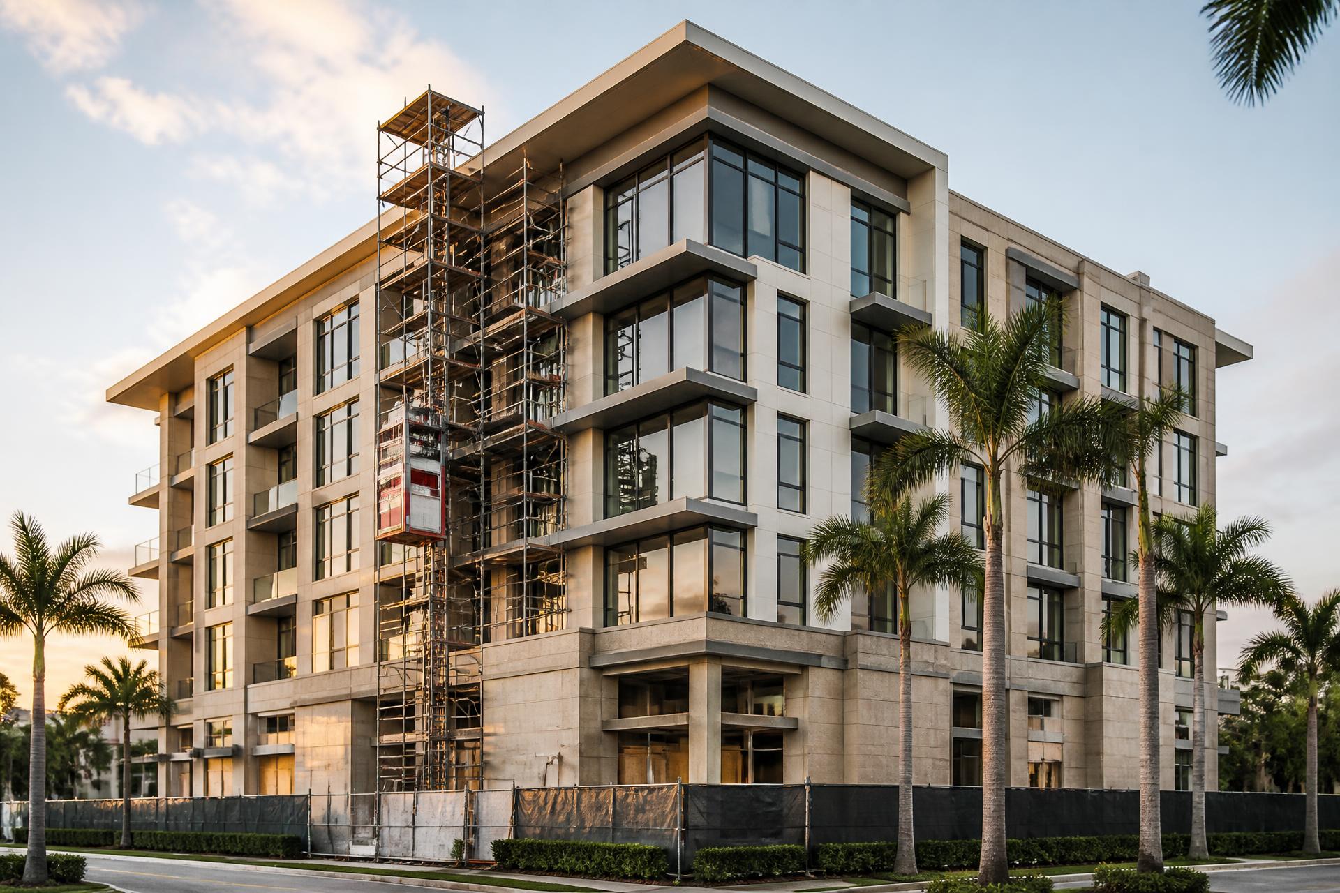 Multi-family South Florida building nearing completion with its impact glazing package installed
